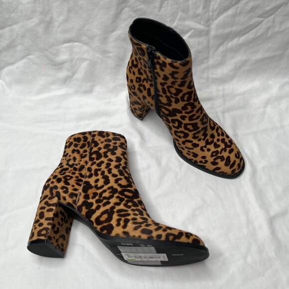 Steve Madden Womens Jozie Leopard Print Calf Hair Ankle Booties Size 6.5 M - Picture 2 of 9